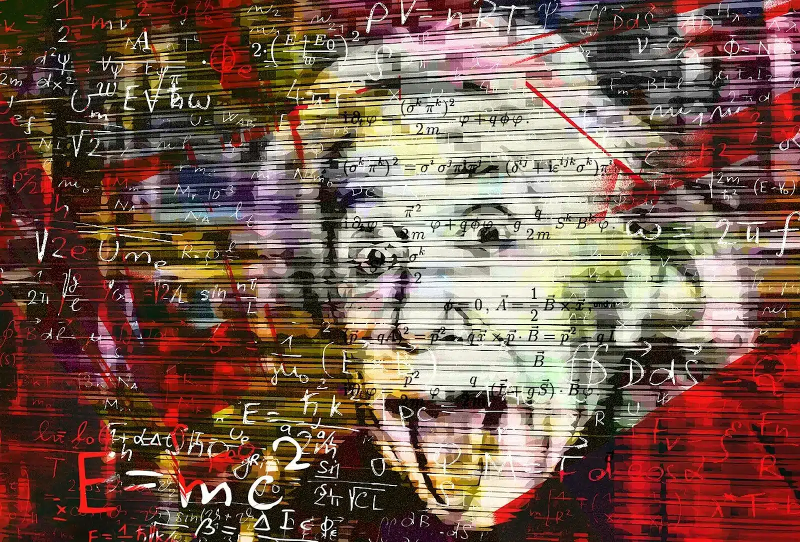 Stort stories-Adventure- Graffiti art of Albert Einstein, symbolizing brilliance and chaos in the story of Griffin and Karen's failed experiment with a potent drug.