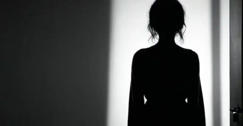 A silhouette of a person standing in the shadows, partially hidden from view. This image evokes a sense of mystery and danger, hinting at hidden secrets and unseen threats to come in the bloody tulip story