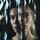 The image shows a fragmented glass with three different images of the same woman, similar to one of the main characters in the 12th installment of the Bloody Tulip series